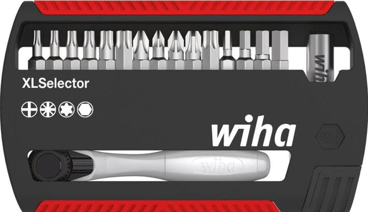Produktbild Wiha Bit Set XLSelector Standard 25 mm gemischt 17-tlg. mit Bitratsche Form C 6,3 (1/4") (36951) (25mm)