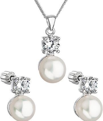 Evolution Group Pearl Set with Zircons Pavon 29002.1 AAA White