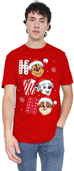 Actual product image Paw Patrol Unisex Adult Santa Hat Christmas T-Shirt (M)