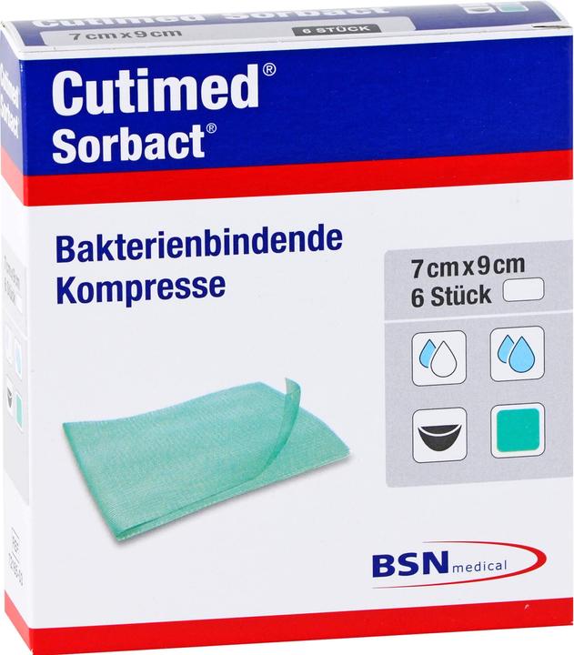 Actual product image BSN Cutimed Sorbact Compresses 7x9cm, 6 pcs COM