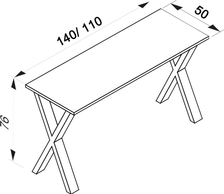 Actual product image VCM Premium Office Furniture Desk Lona X Black (140 x 50 x 76 cm)