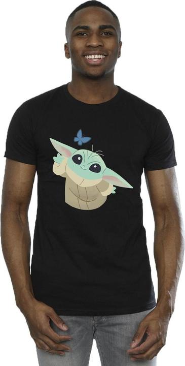 Actual product image Star Wars Mens The Mandalorian Butterfly Catching T-Shirt (S)