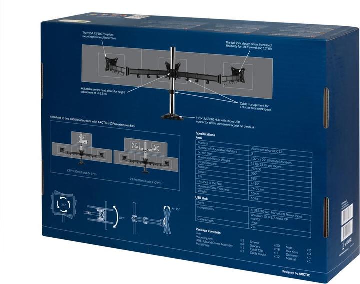 Produktbild Arctic Z3 Pro mit USB 3.0 Hub (Tisch, 29")