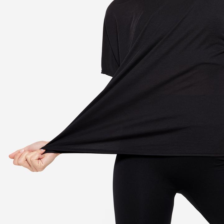 Domyos T-shirt de danse femme manches courtes fluide Modern Dance - noir (XS)