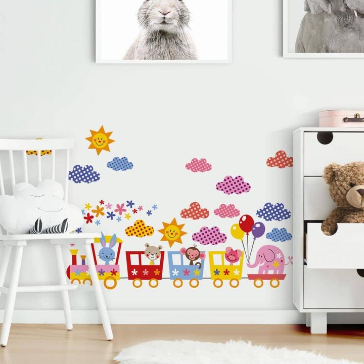 Image du produit Trenddeko Animaux amusants dans le train (échantillon) (140 x 55 cm)