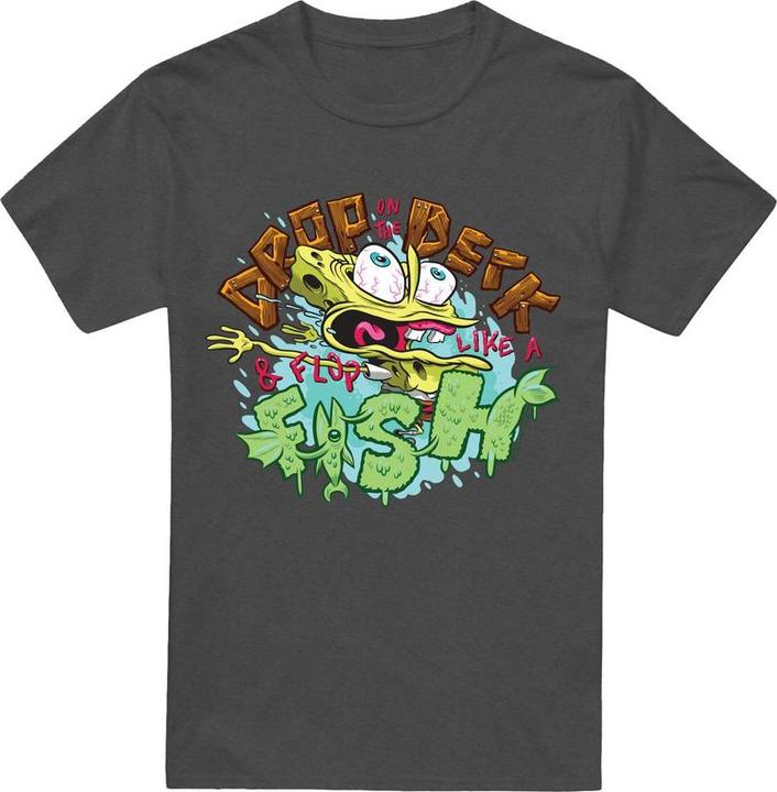 Actual product image Spongebob Squarepants Unisex Adult Drop And Flop T-Shirt (S)