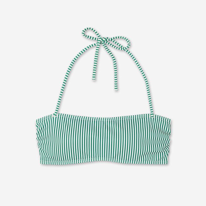 Produktbild Olaian Bikini-Oberteil Damen Bandeau gestreift Laura grün/weiss (70 B)