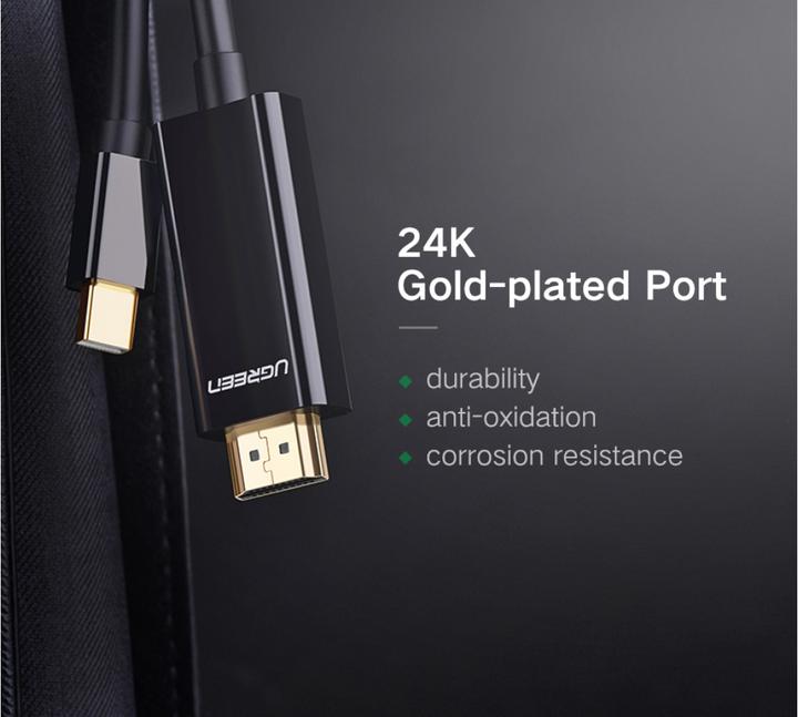 Actual product image Ugreen Mini Display Port to HDMI 4K 1080p (1.50 m, HDMI)