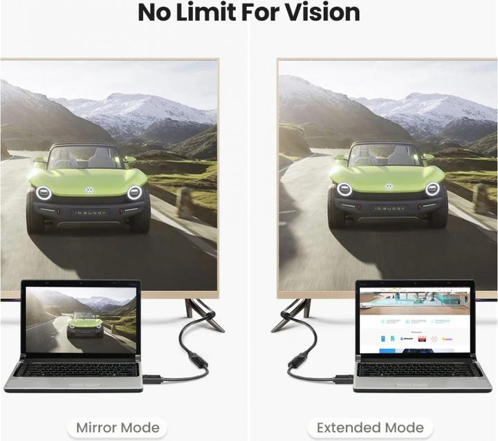 Produktbild Ugreen Display Port auf HDMI Adapter Konverter 1080P mit Audio (25 cm)