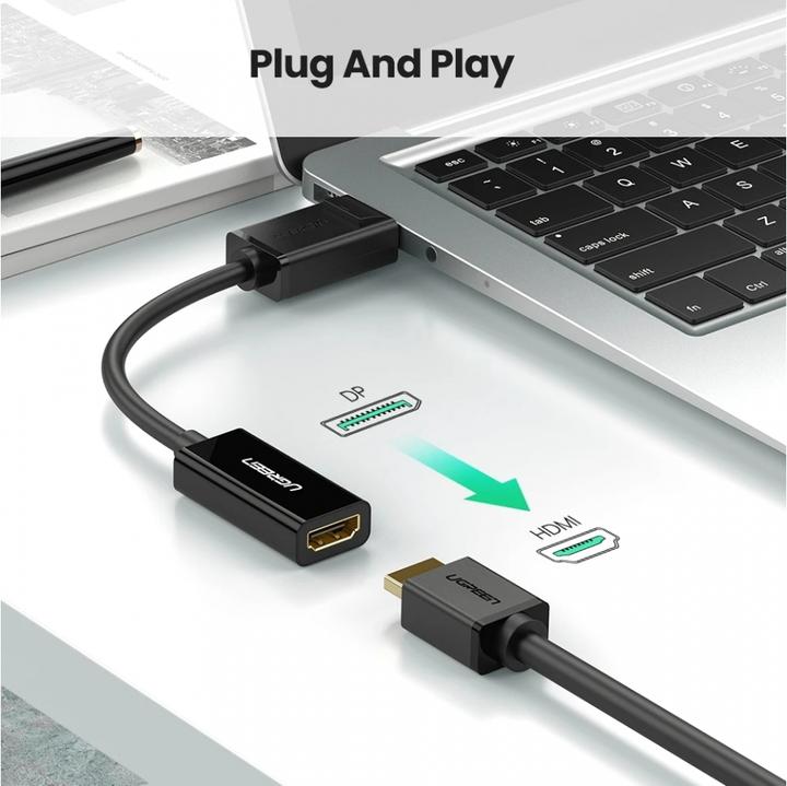 Produktbild Ugreen Display Port auf HDMI Adapter Konverter 1080P mit Audio (25 cm)