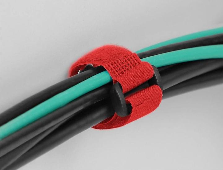 Immagine prodotto Delock Fascetta in velcro con anello e occhiello di fissaggio L 190 x L 25 mm rosso 5 pezzi (Fascette in velcro, 190 mm, 5 pz.)