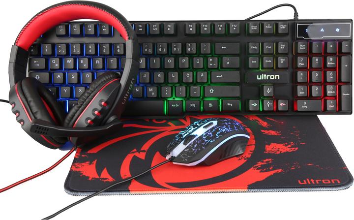 Actual product image Ultron HAWK Gaming Kit 4in1 (Keyboard+Mouse+MousePad+Headset) (DE, Cable)