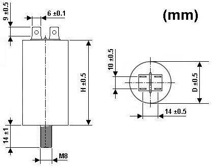 Produktbild Velleman Motor Run Capacitor 8µf 450V