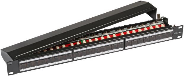 EFB Elektronik Geh 48,30cm (19") Panneau de brassage 24port CAT.6A 1U noir (RAL-9005)