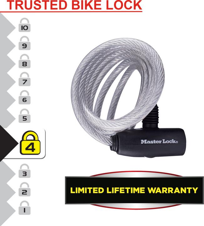 Actual product image Master Lock Spiral cable lock set 3-piece (180 cm)