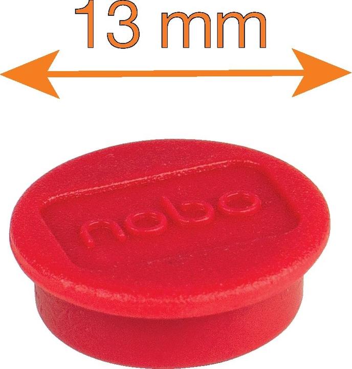 Produktbild Nobo Magnet rund 13mm 1915286 rot 10 Stück (10 x)