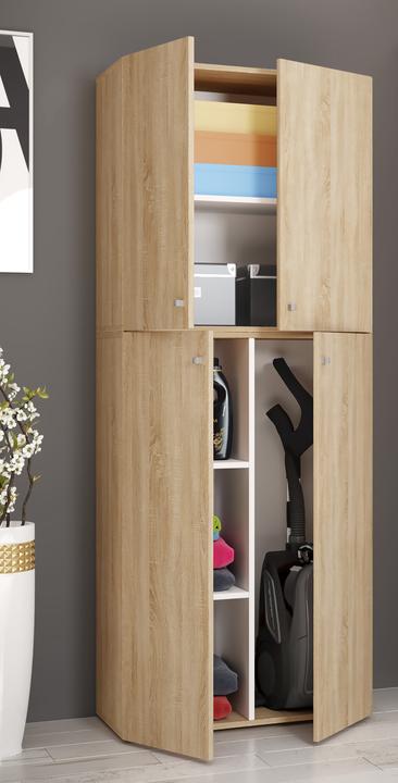 Produktbild VCM Holz Besen Putzschrank Lona mit Drehtüren (70 x 37 cm)