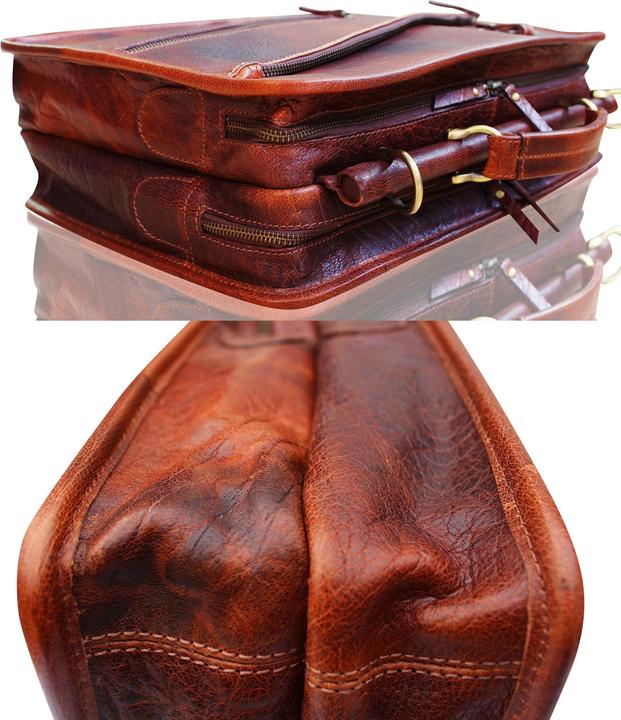 Actual product image Only-Bags.Store Genuine Leather Briefcase, Laptop Bag, Office Shoulder Bag, Messenger Bag, Christmas Gift (15.50")
