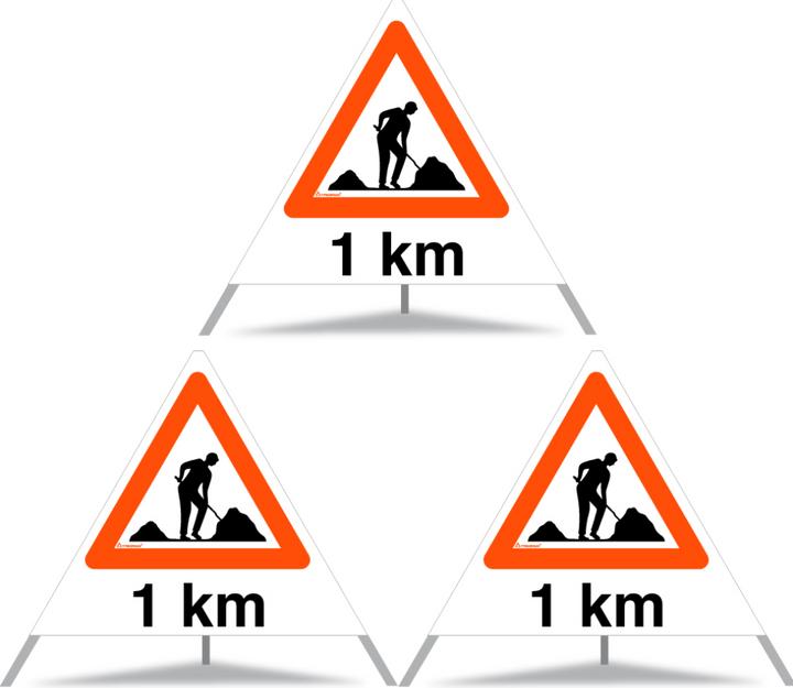 Image du produit Moravia Signal pliable Triopan, SL 700 mm, N, symbole 1.14 Chantier