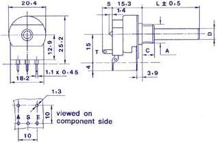 Actual product image Velleman Potmeter Mono Lin 220K With Switch
