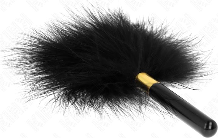 Immagine prodotto Kink - Piume di solletico in metallo nero oro 18 cm