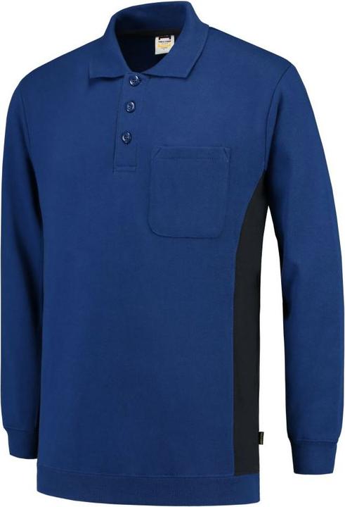 Tricorp Sweatshirt Polokragen Bicolor Brusttasche RoyalblueNavy Gr. L (L)