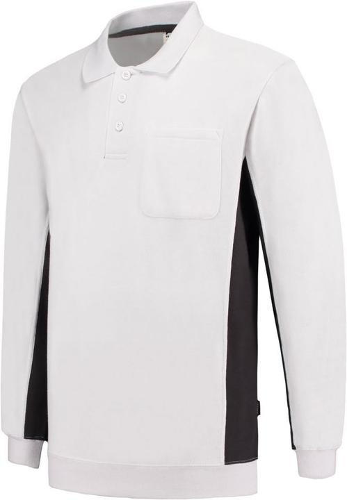 Tricorp Sweatshirt Polokragen Bicolor Brusttasche WhiteDarkgrey Gr. L (L)