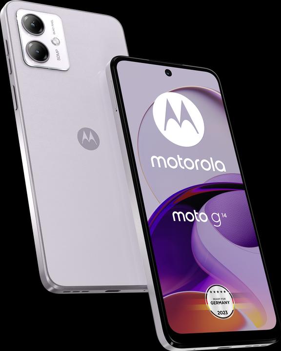 Actual product image Motorola Moto G14 (128 GB, Pale Lilac, 6.50", Dual SIM, 50 Mpx, 4G)
