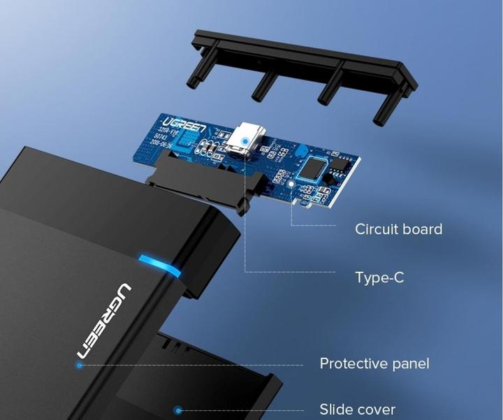 Actual product image Ugreen USB-C 3.1 to 2.5" SATA Hard Drive Enclosure (6Gbps) (2.5")