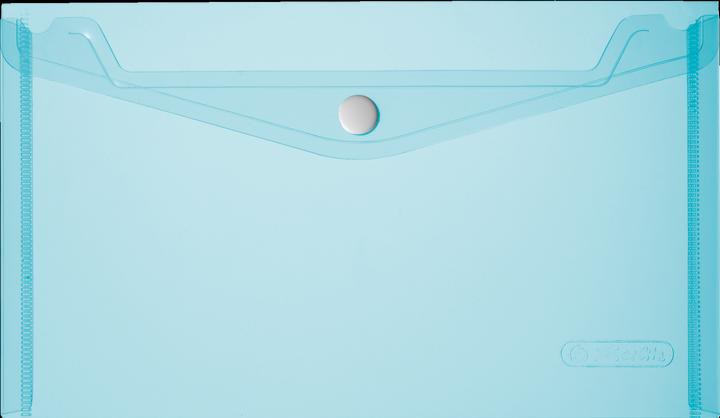 Image du produit Herlitz Porte-documents, DIN A5, PP, bleu-transparent cristallin, avec fermeture à bouton-pression blanche (A5)