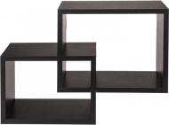 Actual product image Ootb Black wooden wall shelf, set of 2 (17 x 13 x 9 cm)