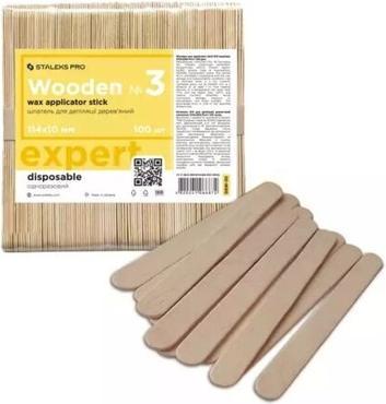 Image du produit Staleks Spatule en bois Pro pour l'élimination des cheveux 114X10Mm 100Pcs. (100 x)