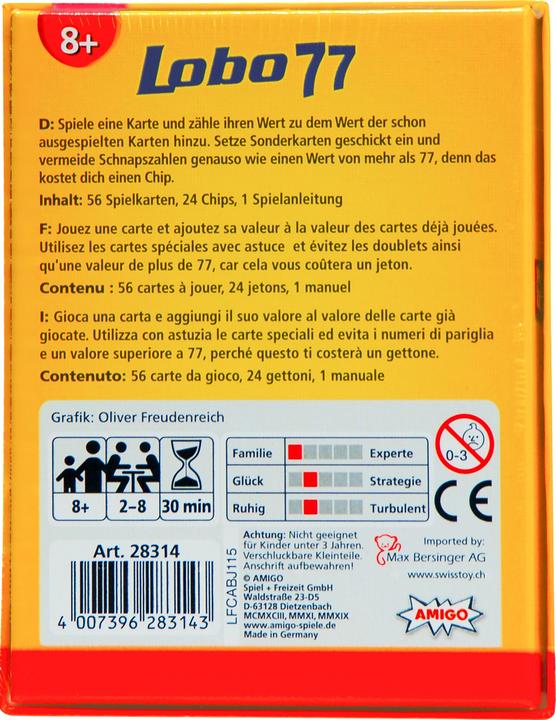 Produktbild Amigo Lobo 77 (Deutsch, Französisch, Italienisch)