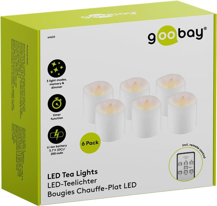 Actual product image Goobay Set of 6 LED Tea Lights (6 x)