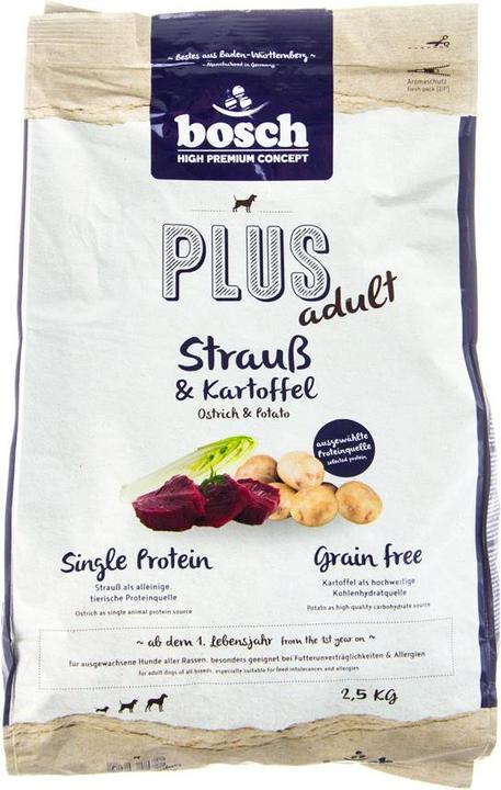 Actual product image Bosch Petfood High Premium PLUS Dry Food Grain Free Ostrich & Potato (Adult, 1 pcs., 2500 g)