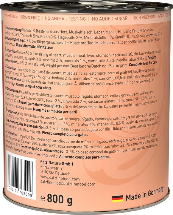 Immagine prodotto Catz Finefood No.25 Pollo e tonno (Adulto, 6 pz., 800 g)