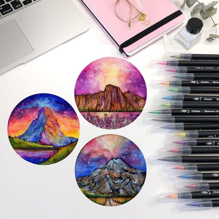Actual product image Ohuhu Watercolour brush pens (Multicoloured, 24 x)