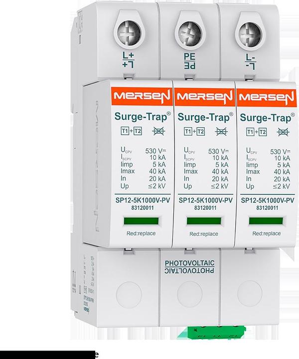 Immagine prodotto Mersen CONDUTTORE PV-ÜAB.T1+2 5KA 1000V 3 (STPT12-5K1000V-YPV)