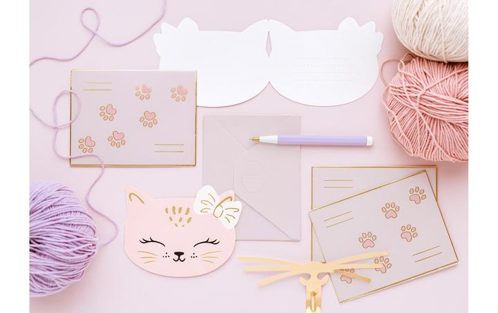 Produktbild Partydeco Einladungskarte Katze (6 Stk.)