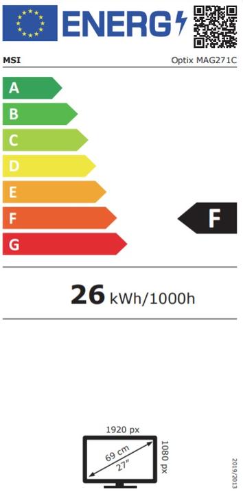 Energie-Label MSI Optix MAG271C-002DE (1920 x 1080 Pixel, 27")