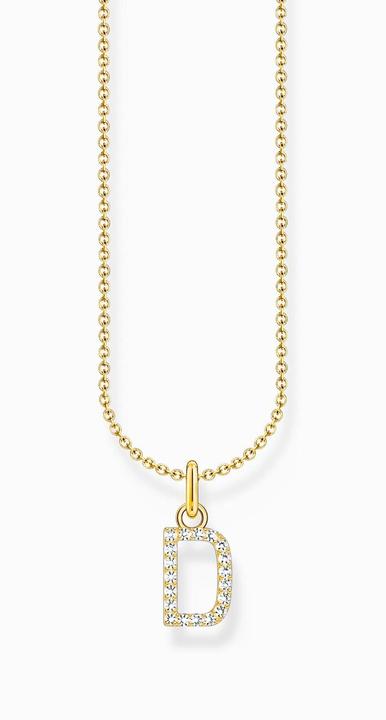 Image du produit Thomas Sabo Chaîne avec pendentif lettre D plaqué or (Argent 925, 38 - 45 cm)