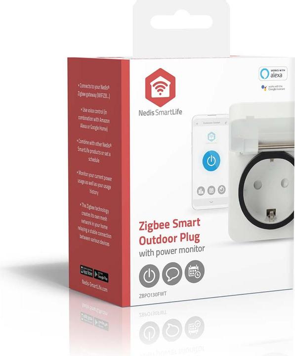 Produktbild Nedis SmartLife Smart Stecker Zigbee 3.0 | IP44 | Leistungsmesser | 3680 W | Type F (CEE 7/7) | -10
