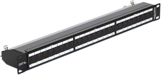 Actual product image Delock 43320 - 19" Patch Panel, Cat. 6a, 24x RJ45 Ports, Shielded, Black