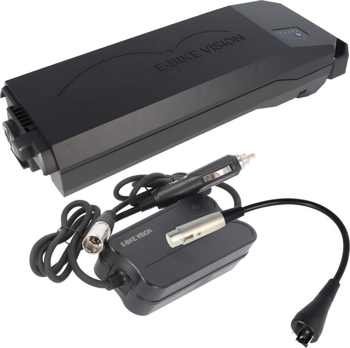 Actual product image E-Bike-Vision Carrier Power Pack e-bike battery lite incl. car charger Bosch Active and Performance (360 Wh, E-Bike battery)