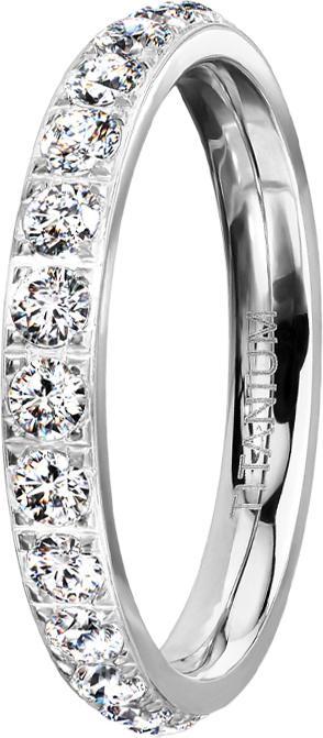 Image du produit Star Piercing Bague argent avec cristaux (48, 950 Platine)