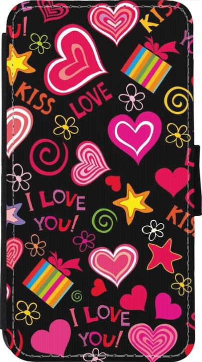 Produktbild PhoneLook Hülle Wallet schwarz Valentine 2023 love symbols (Apple iPhone 11 Pro)