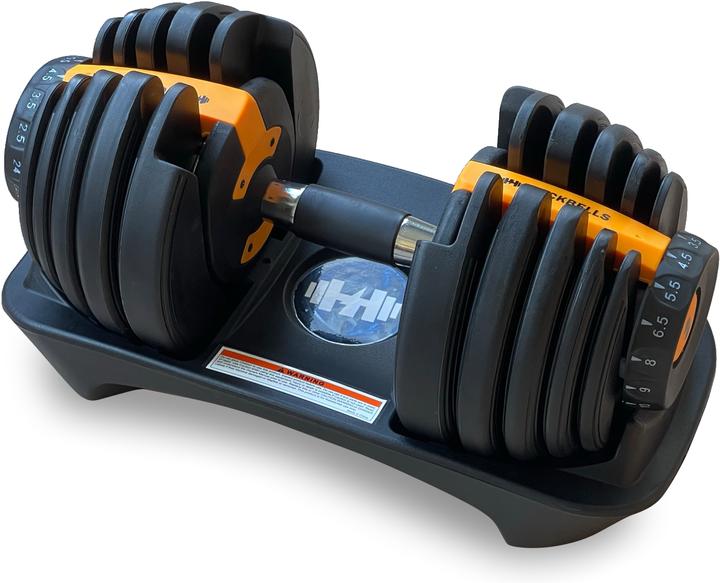 Immagine prodotto Rockbells Verstellbares Hantel- / Gewichtsystem (2 bis 24 kg) Sport / Fitness inkl. Abstellbasis (1 x 2 kg - 24 kg)