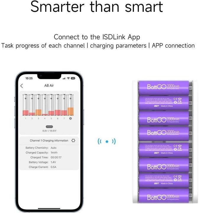 Produktbild Isdt A8 Air (1 Stk., AA, HR03, Ladegerät ohne Akku)