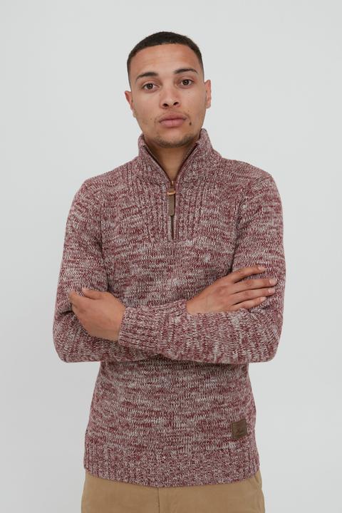 Image du produit Solid Philostrate Pull En Grosse Maille À Col Camionneur Pull-Over Pour Homme 100% Coton Avec Fermet (L)