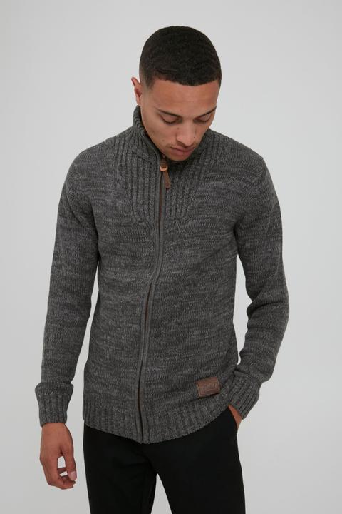 Actual product image Solid Pomeroy Men's Cardigan Chunky Knit Jacket With Funnel Neck Made Of 100% Cotton (M)